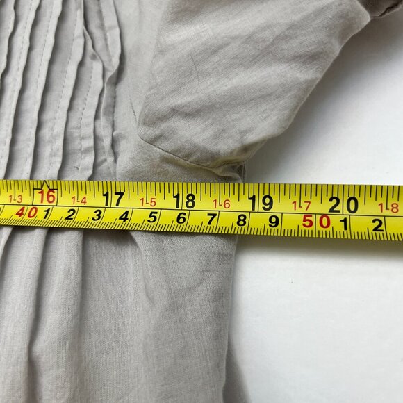 Gray Pintuck Crochet Lace Top Coastal Grandma Oversize Boho Whimsigoth Sz Small - Picture 10 of 12